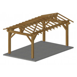 Carport double pans de 16m2...
